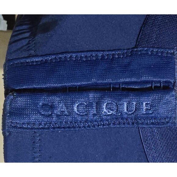 Cacique Womens Navy Blue Plunge Bra With Adjustable Straps Back Closure Sz 40F - Picture 5 of 10